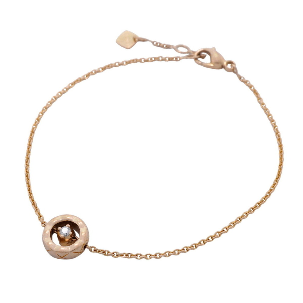 CHANEL 18k Gold Diamond Charm Bracelet